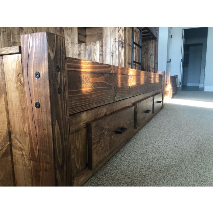 Lake Tahoe Custom Bunk Bed With Drawers and Custom Welded Metalwork