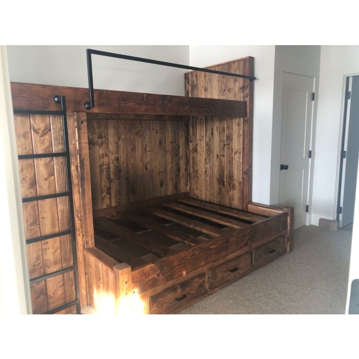 Lake Tahoe Custom Bunk Bed With Drawers and Custom Welded Metalwork